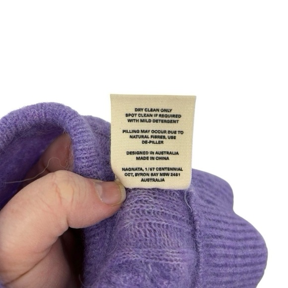 Nagnata Alpaca Wool Cable-Knit Bralet + Skirt Set XS Iris – NWT $440 Eco Luxury - Picture 12 of 15